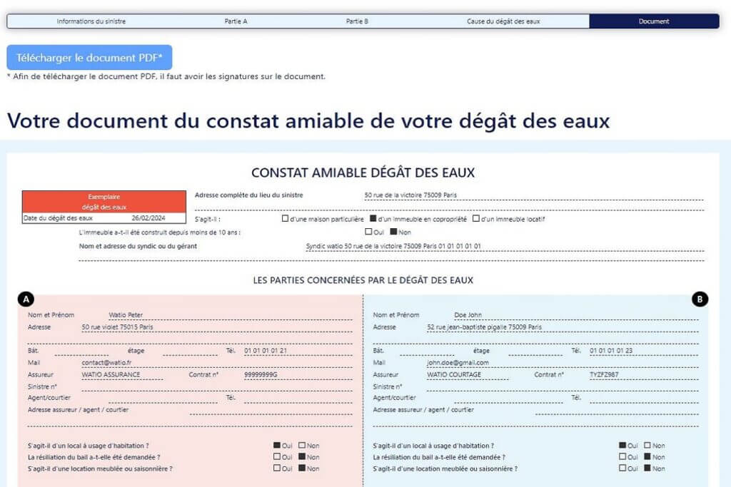 Constat Amiable De Dégât Des Eaux - Watio